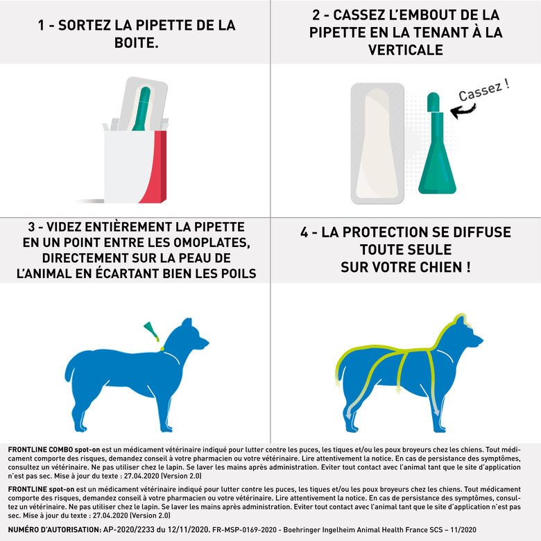 Frontline - Pipettes Antiparasitaire pour Chien de 2 à 10Kg - 4x0,67ml Image numéro 3 Frontline - Pipettes Antiparasitaire pour Chien de 2 à 10Kg - 4x0,67ml Image numéro 3