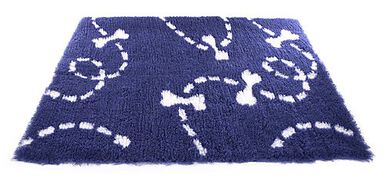 Martin Sellier - Tapis Plat Petbed Pointillé Bleu et Blanc pour Chien - 50x75cm