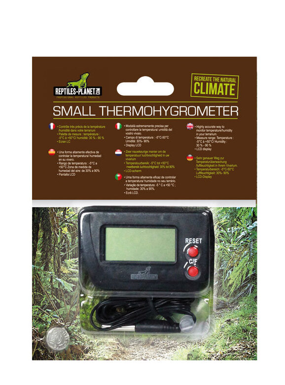 Reptiles Planet - Thermomètre-Hygromètre Digital Small Thermohygrometer pour Terrarium Image numéro 1 Reptiles Planet - Thermomètre-Hygromètre Digital Small Thermohygrometer pour Terrarium Image numéro 1