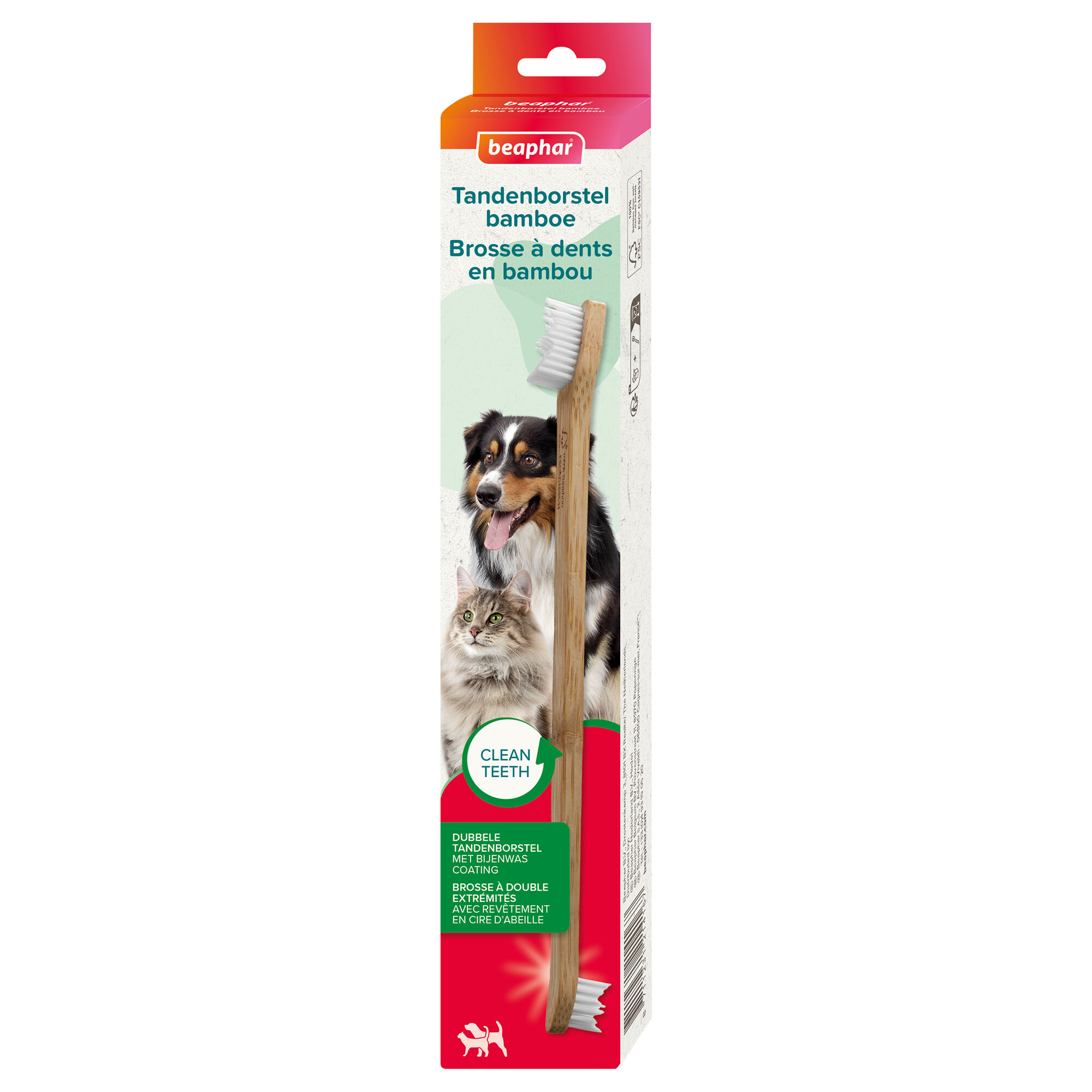 Beaphar - Brosse &agrave; Dents en Bambou pour Chien et Chat - x1 Image num&eacute;ro 1