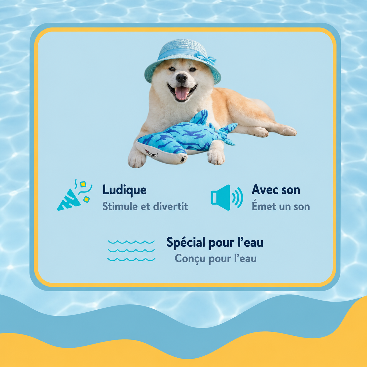 Summer Vibes - Peluche Requin Marteau Flottante et Sonore pour Chiens - 32cm Image num&eacute;ro 6