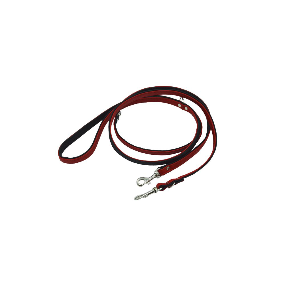 Comme Un Roi - Laisse Cuir Ajustable So Funky Rouge / Noir pour Chien - 200cm Image num&eacute;ro 1