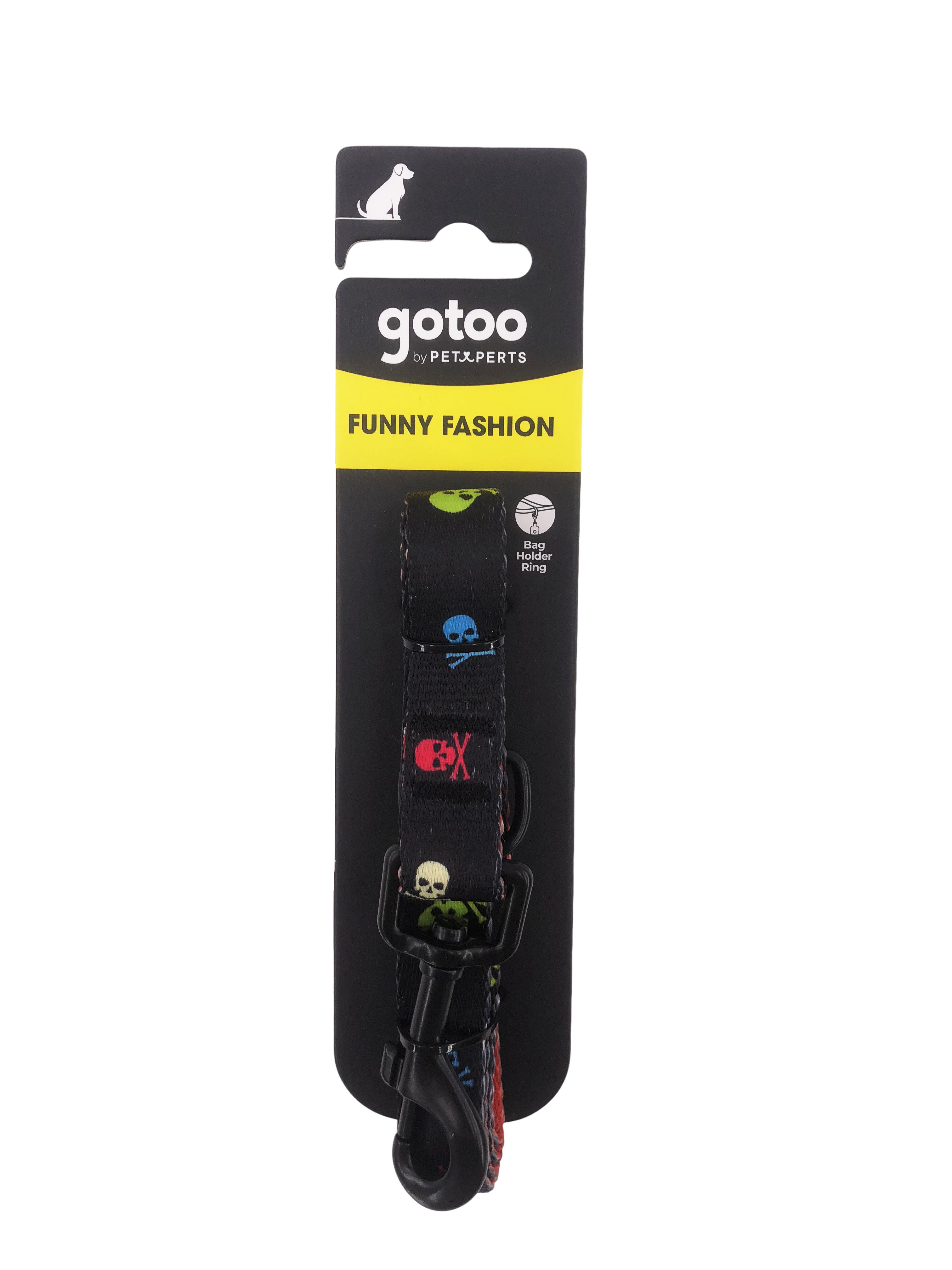 Gotoo - Laisse &agrave; Motif Cr&acirc;nes Gris pour Chien - M Image num&eacute;ro 3