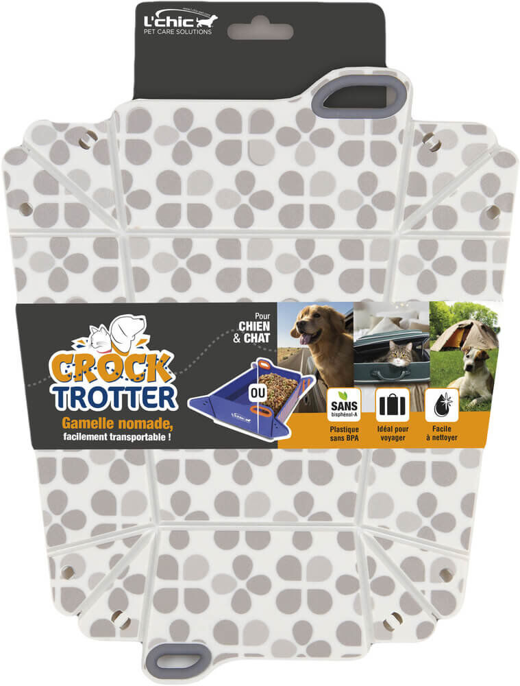 L'Chic - Gamelle Nomade Crock-Trotter pour Chien et Chat - Gris Image num&eacute;ro 1