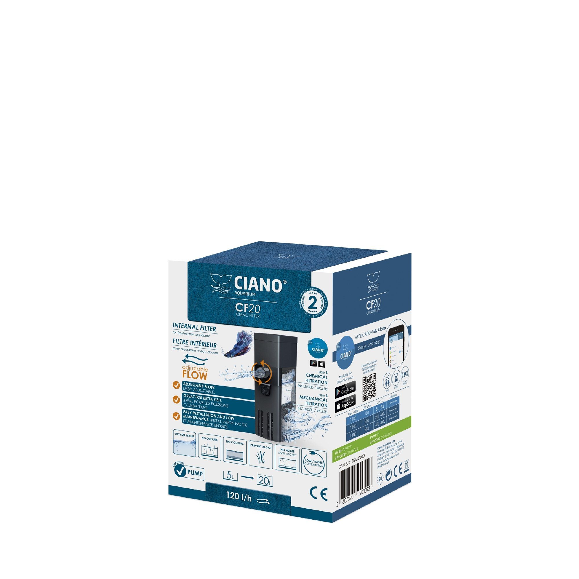 Ciano - Filtre Int&eacute;rieur CF-20 pour Aquarium Image num&eacute;ro 3