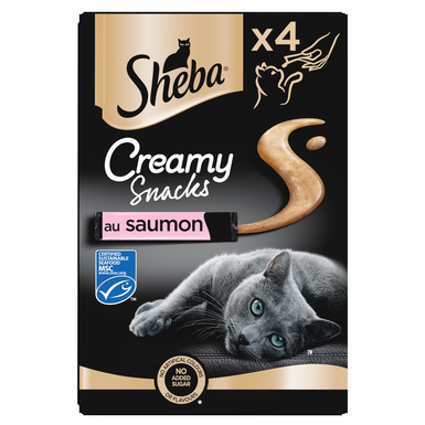 SHEBA - FRIANDISES CREAMY SNACKS AU SAUMON POUR CHATS - 4X12G