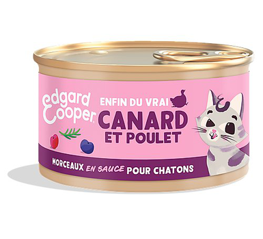 Edgard & Cooper - Pâtée Morceaux en Sauce Canard et Poulet pour Chaton - 85g