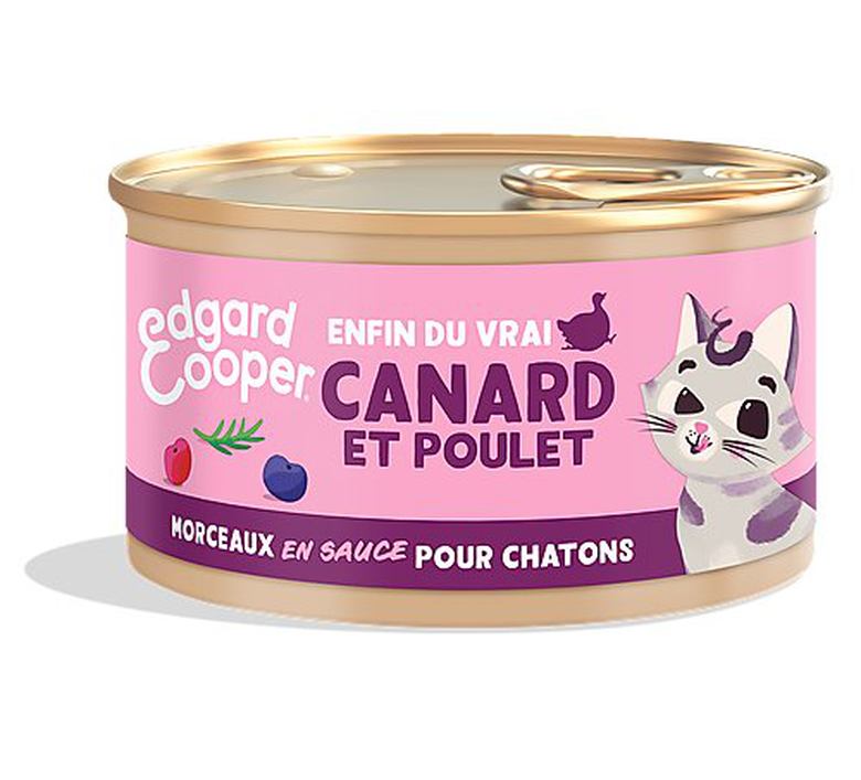 Edgard & Cooper - Pâtée Morceaux en Sauce Canard et Poulet pour Chaton - 85g image number null