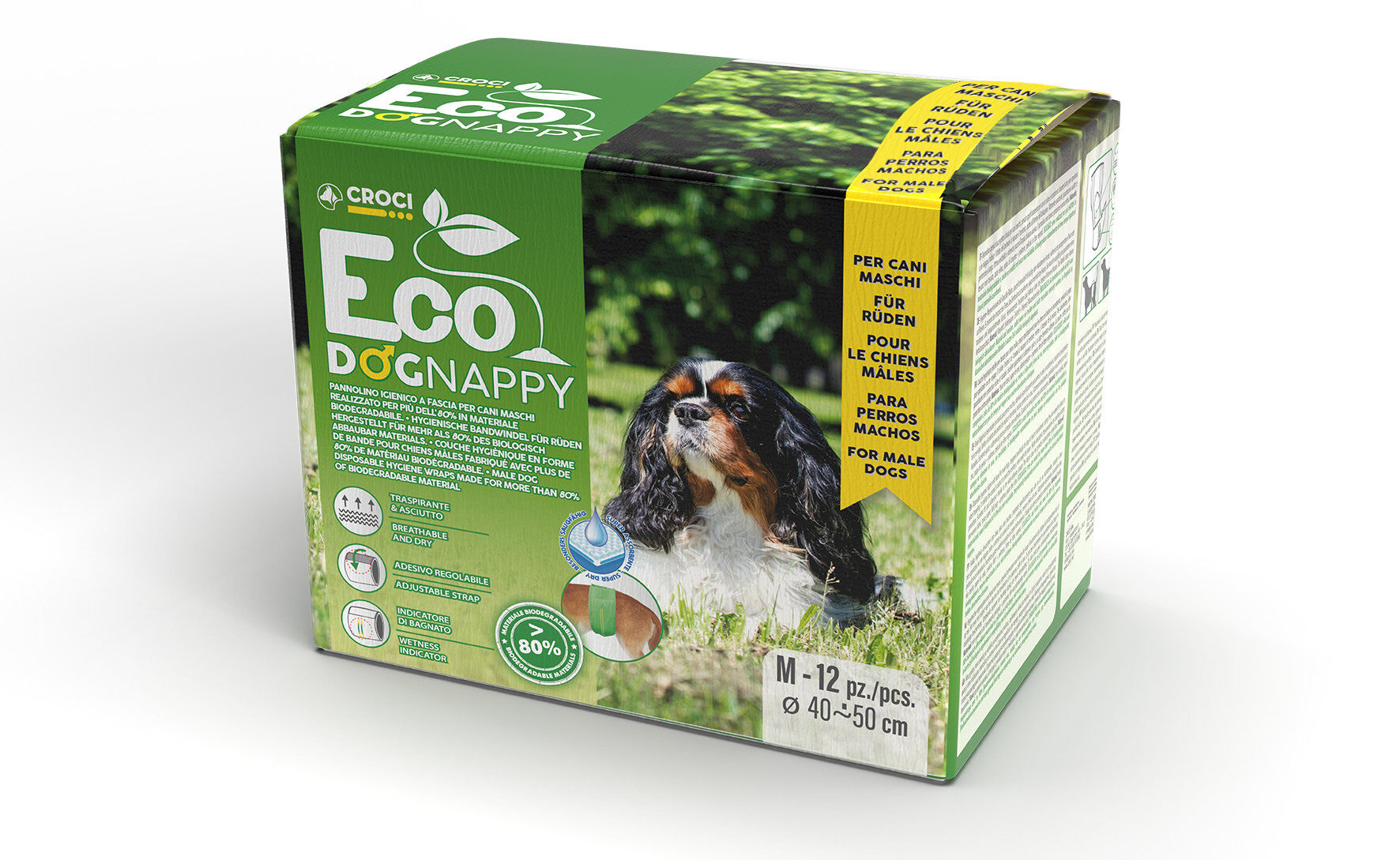 Croci - Couche Hygi&eacute;nique Eco DOGNAPPY pour Chiens M&acirc;les - M Image num&eacute;ro 1