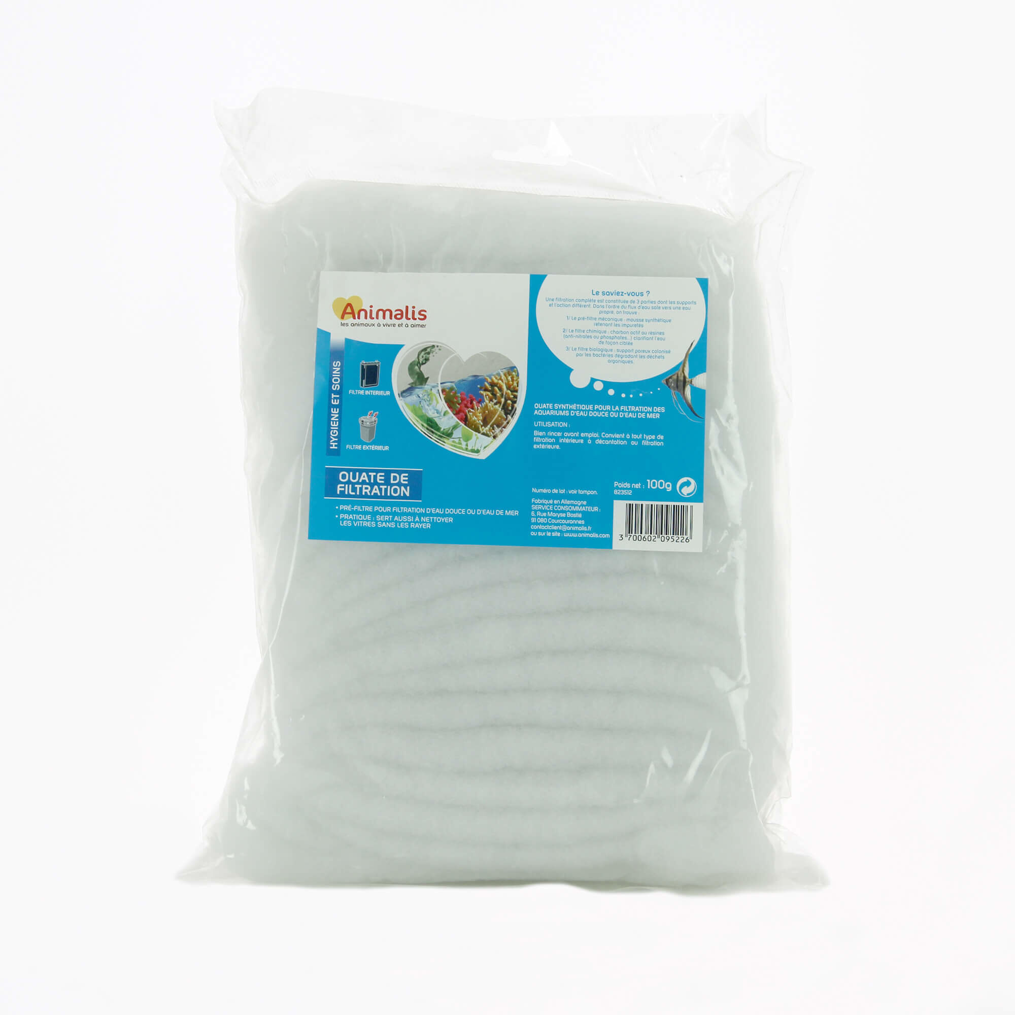 Animalis - Ouate Filtrante pour Aquarium - 100g Image num&eacute;ro 1