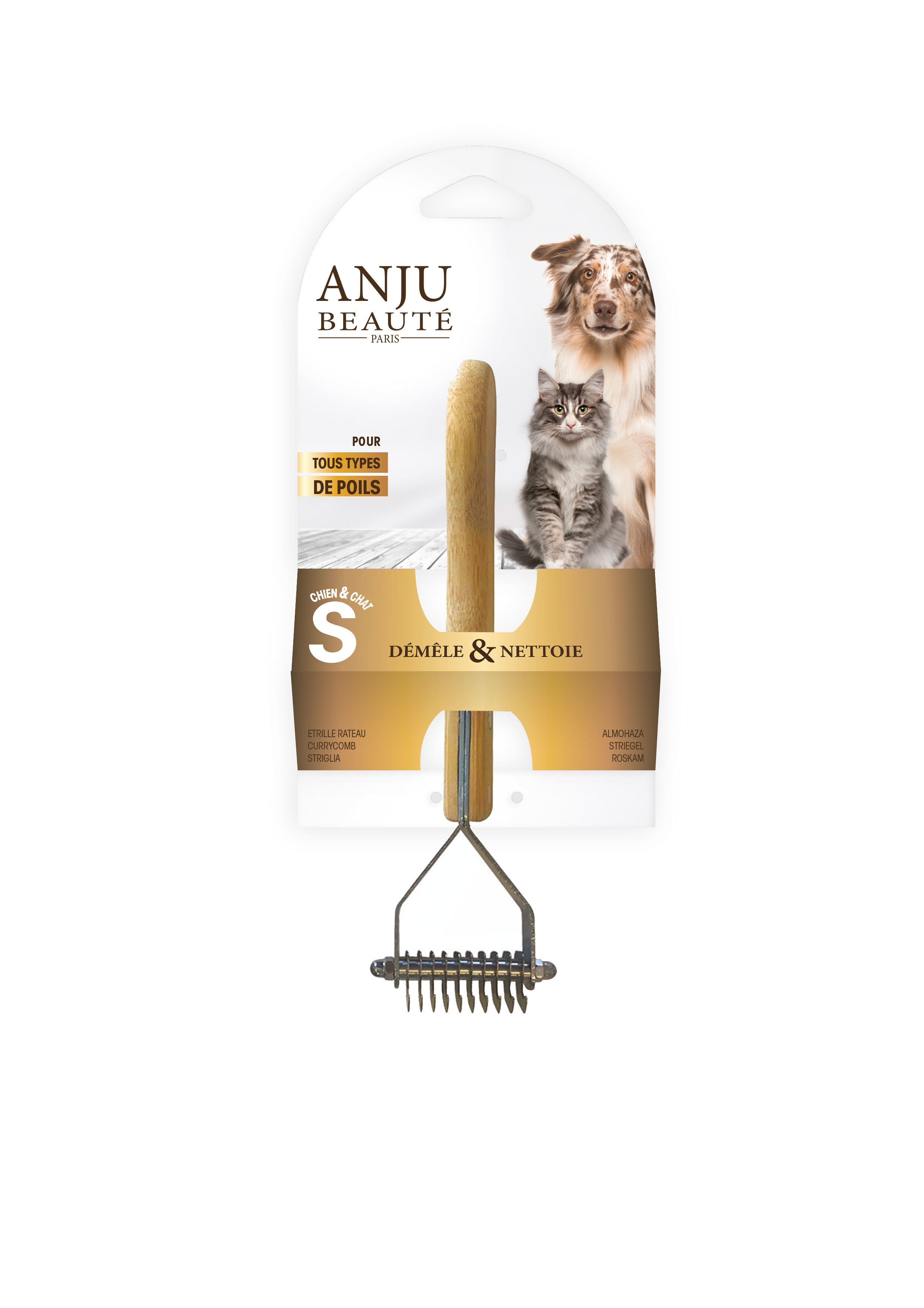 Anju Beaute - Etrille Rateau pour Chats - S Image num&eacute;ro 1
