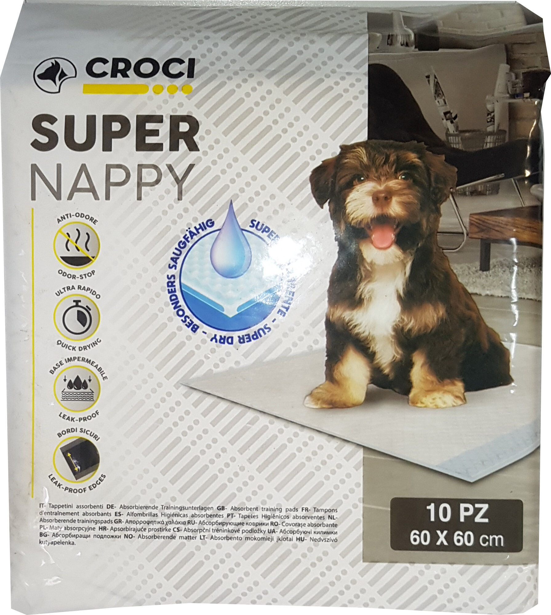 Croci - Tapis Hygi&egrave;ne Super Nappy pour Chiots - 60x60cm Image num&eacute;ro 1