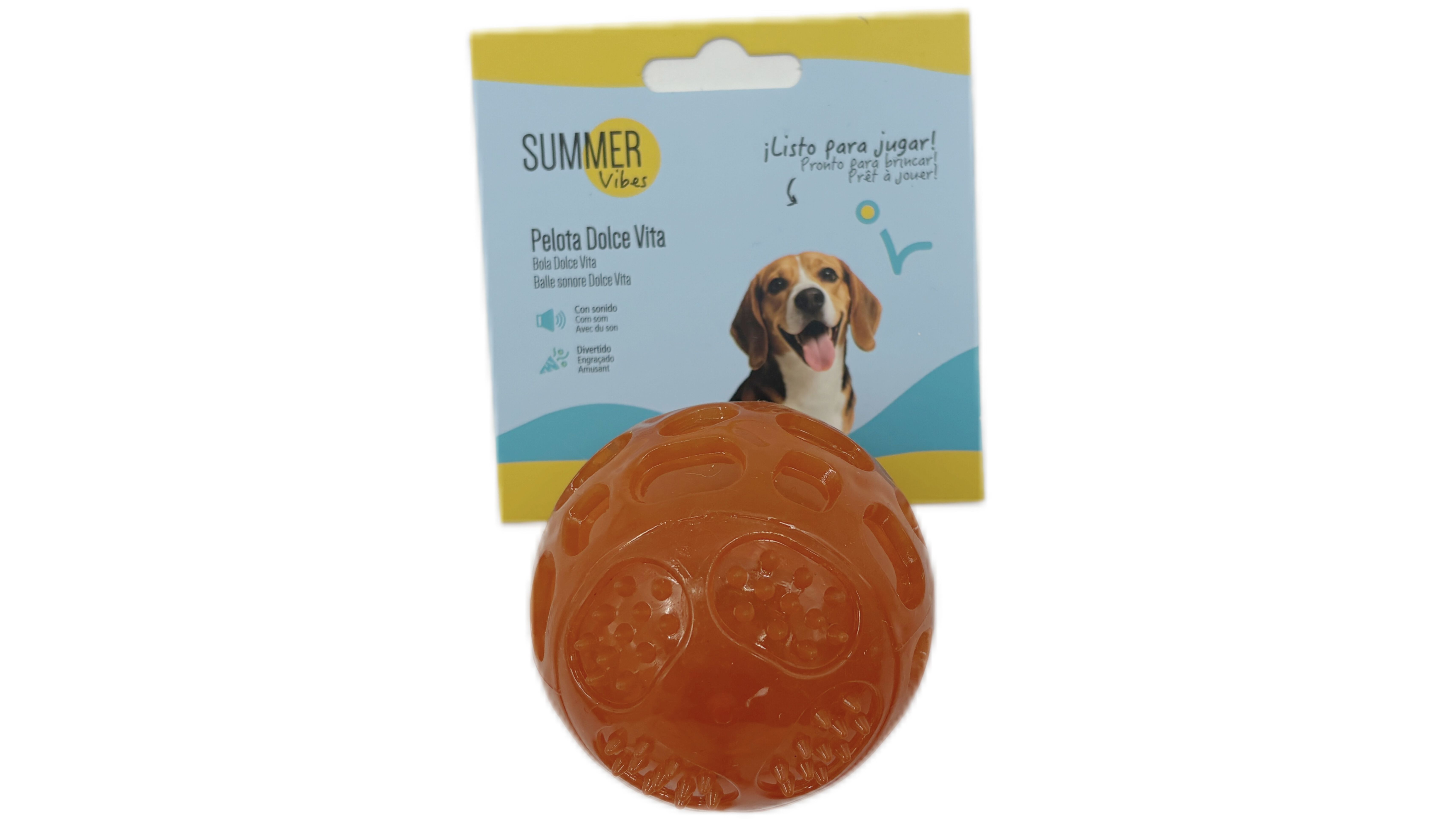 Summer Vibes - Balle Sonore pour Chiens - 7cm Image num&eacute;ro 3