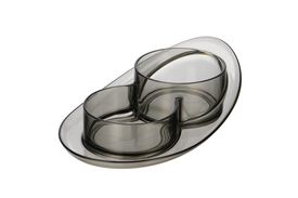 Ferribiella - Gamelle Double Saturno Gris pour Chiens - 350ml/550ml
