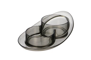 Ferribiella - Gamelle Double Saturno Gris pour Chiens - 350ml/550ml