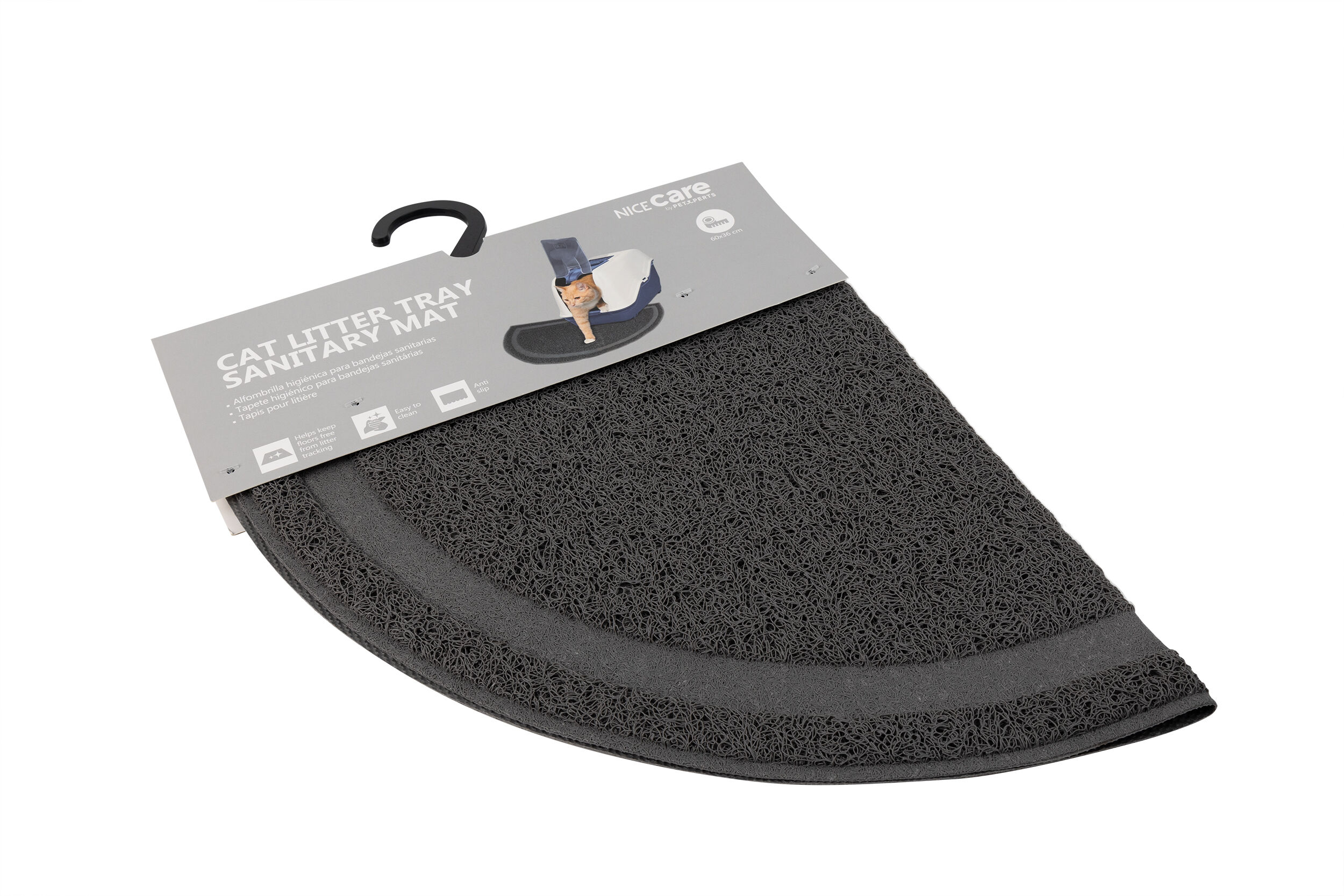 Nice Care - Tapis MOON &agrave; Liti&egrave;re Antid&eacute;rapant pour Chats - 60x36cm Image num&eacute;ro 1