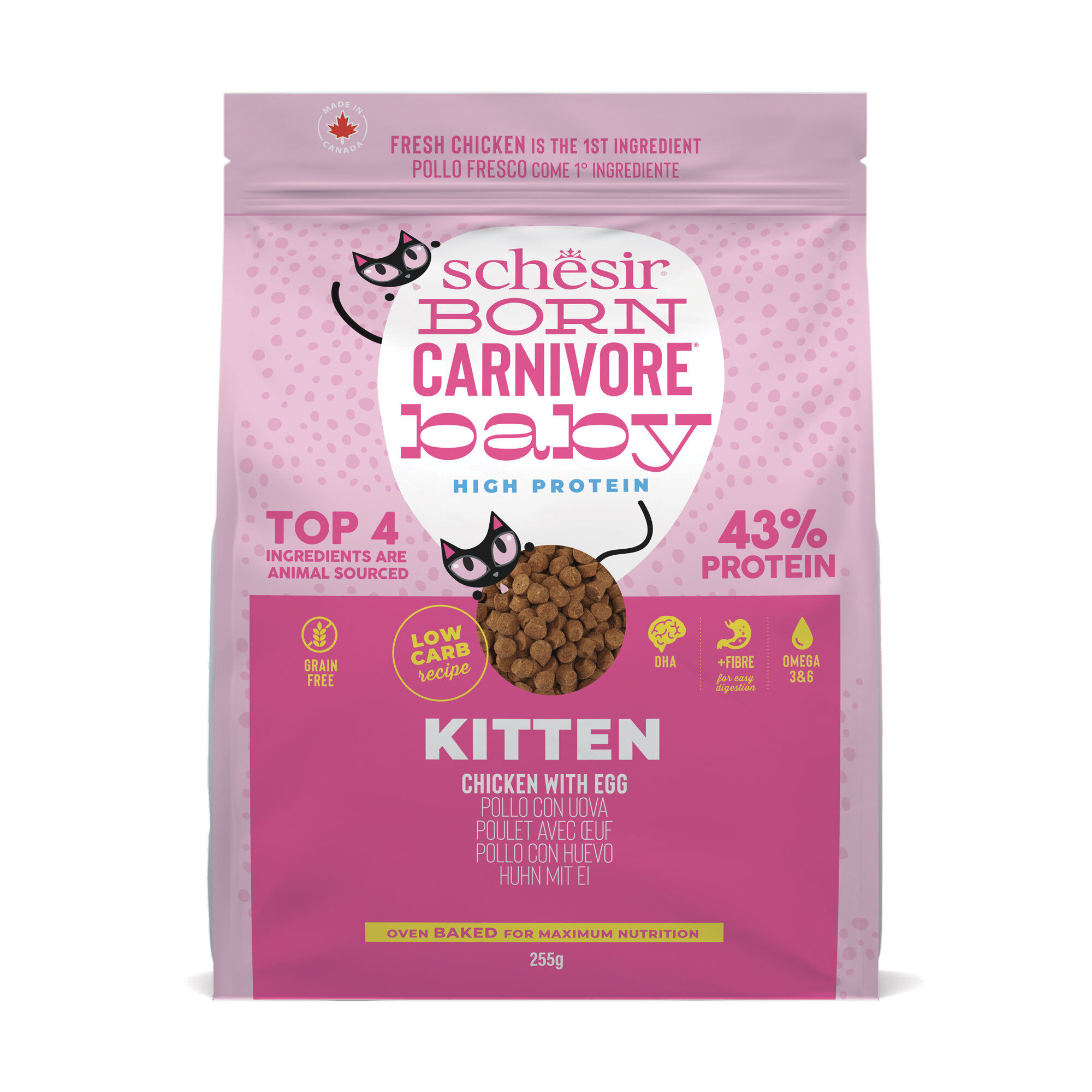 Schesir - Croquettes Born Carnivore Baby Au Poulet Et Oeuf Pour Chats - 255g Image num&eacute;ro 1