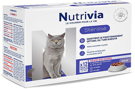 Nutrivia - Sachets en Gelée à la Viande pour Chats Adultes Stérilisés - 12x100g