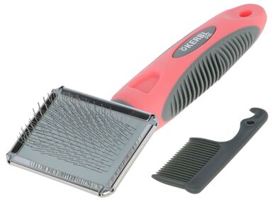 Kerbl - Carde douce corail/gris pour chats - 16x6cm
