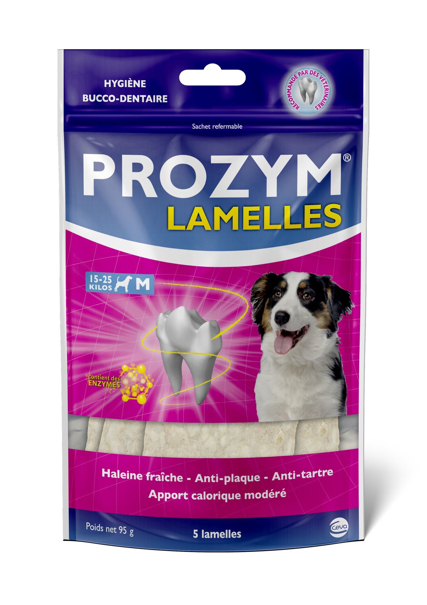Prozym - Sachet Lamelles Hygi&egrave;ne Bucco-dentaire M pour Chien - x5 Image num&eacute;ro 1