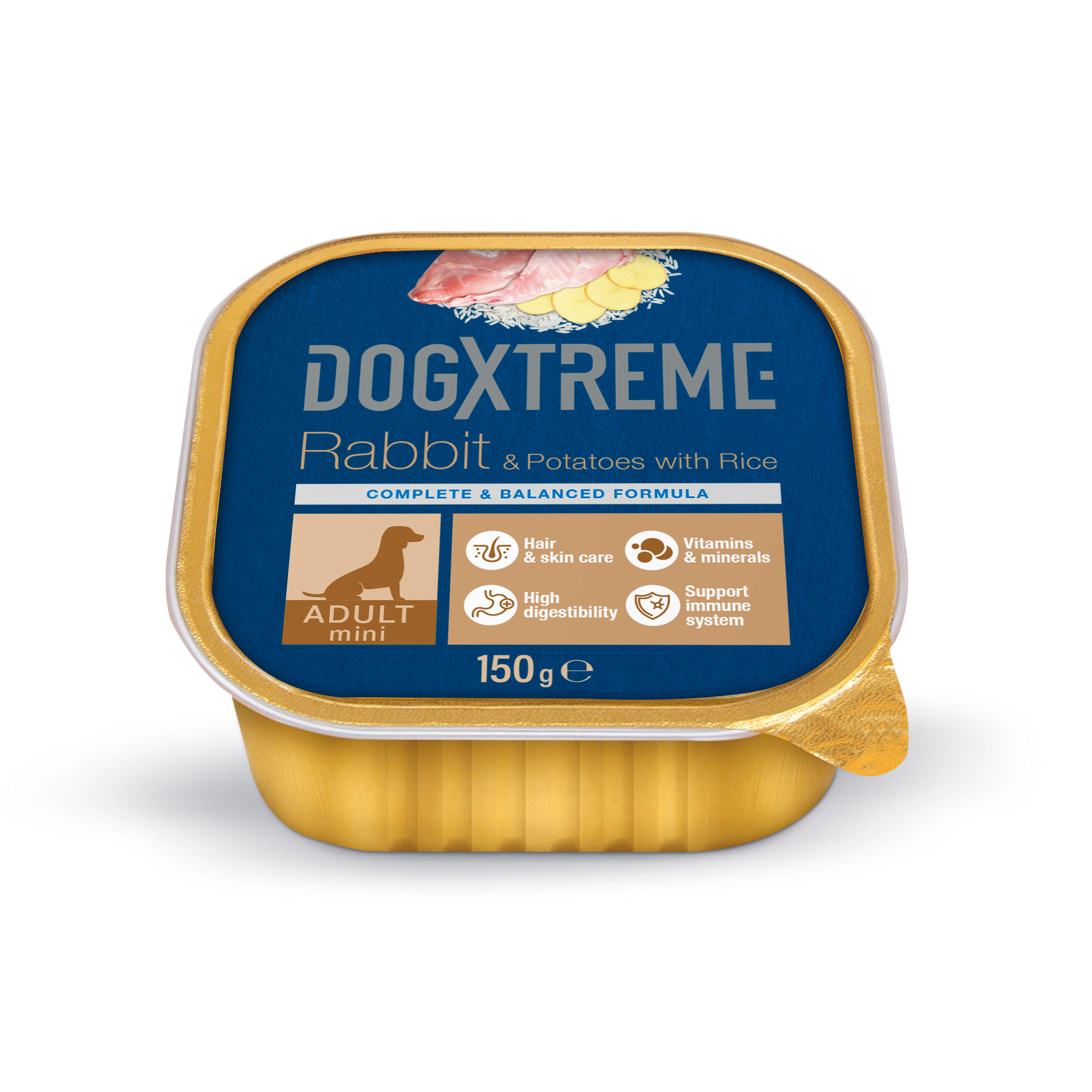DogXtreme - Barquette au Lapin pour Chien adulte - 150g Image num&eacute;ro 1