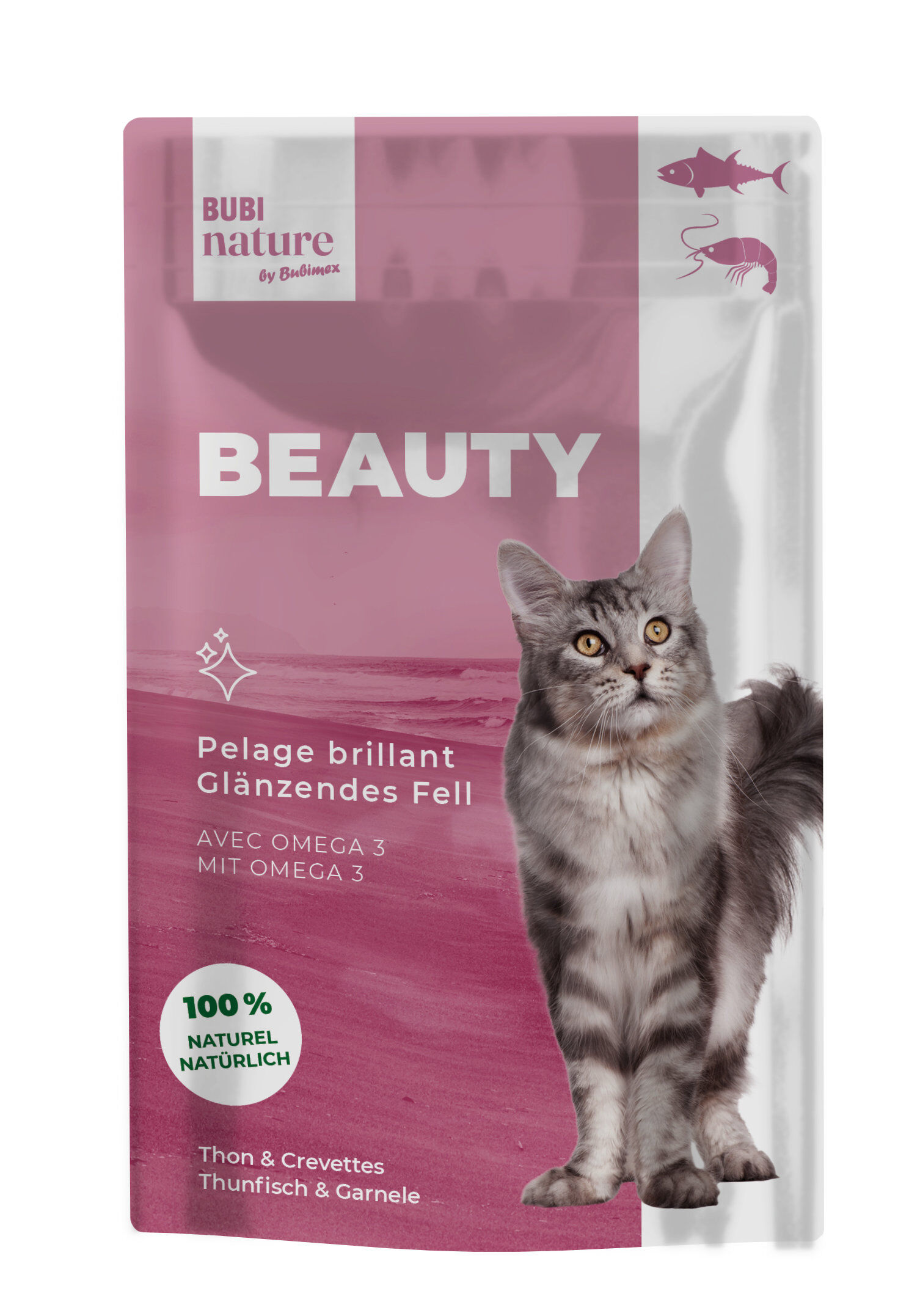 Bubimex - P&acirc;t&eacute;e Bubi Nature Beauty Thon Crevettes pour Chat - 70g Image num&eacute;ro 1