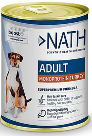 Nath - Pâtée Adult Monoprotéique Dinde pour Chiens - 400g