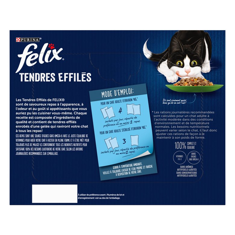 FELIX - Sachets fraîcheur Tendres Effilés Gelée Mixte avec Légumes pour Chats - 24x85g image number null