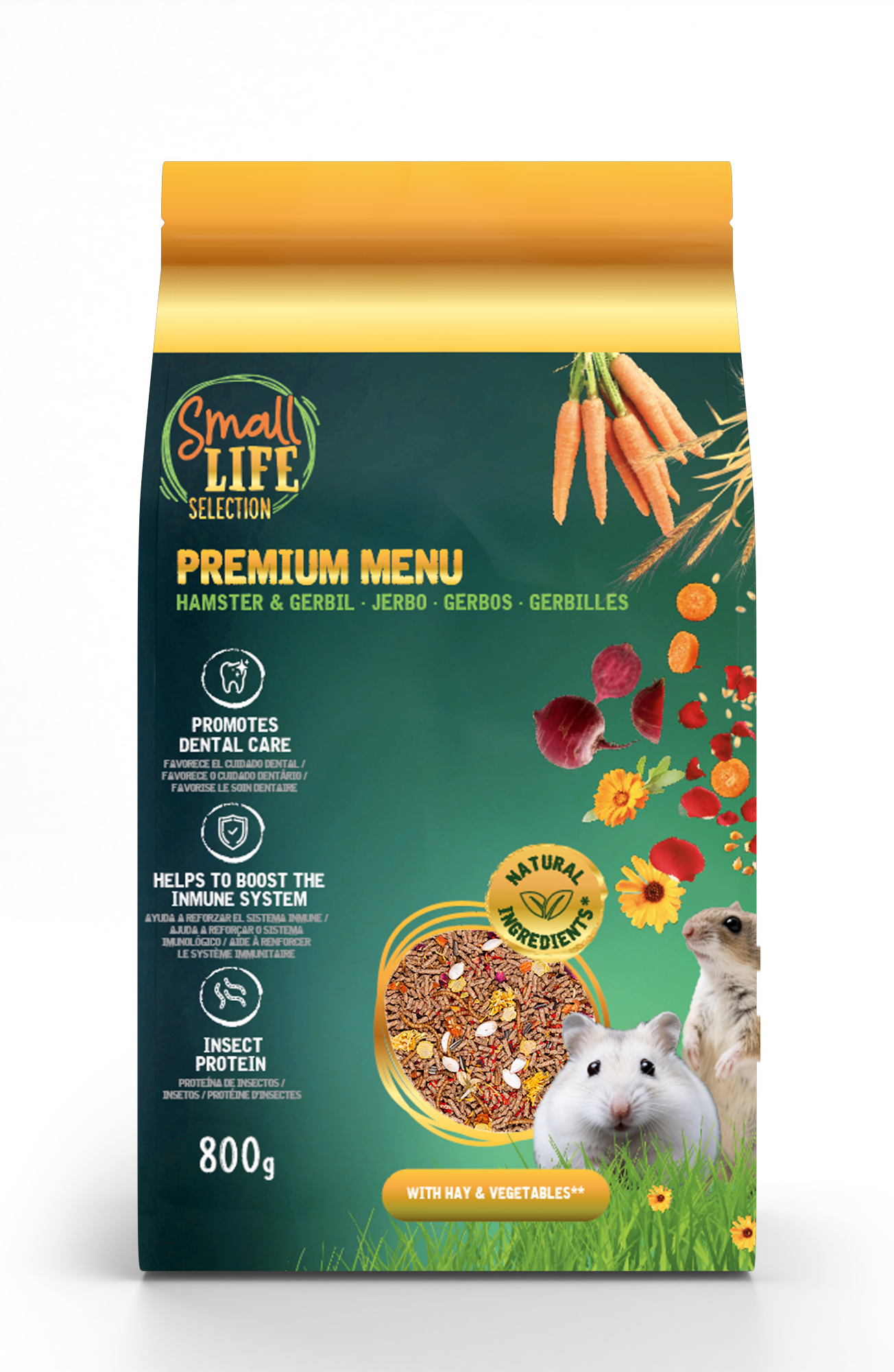 Small Life - Menu Premium pour Hamster & Gerbille - 800g Image num&eacute;ro 1