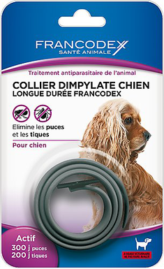 Francodex - Collier Dimpylate Élimine les Puces 300 Jours pour Chien