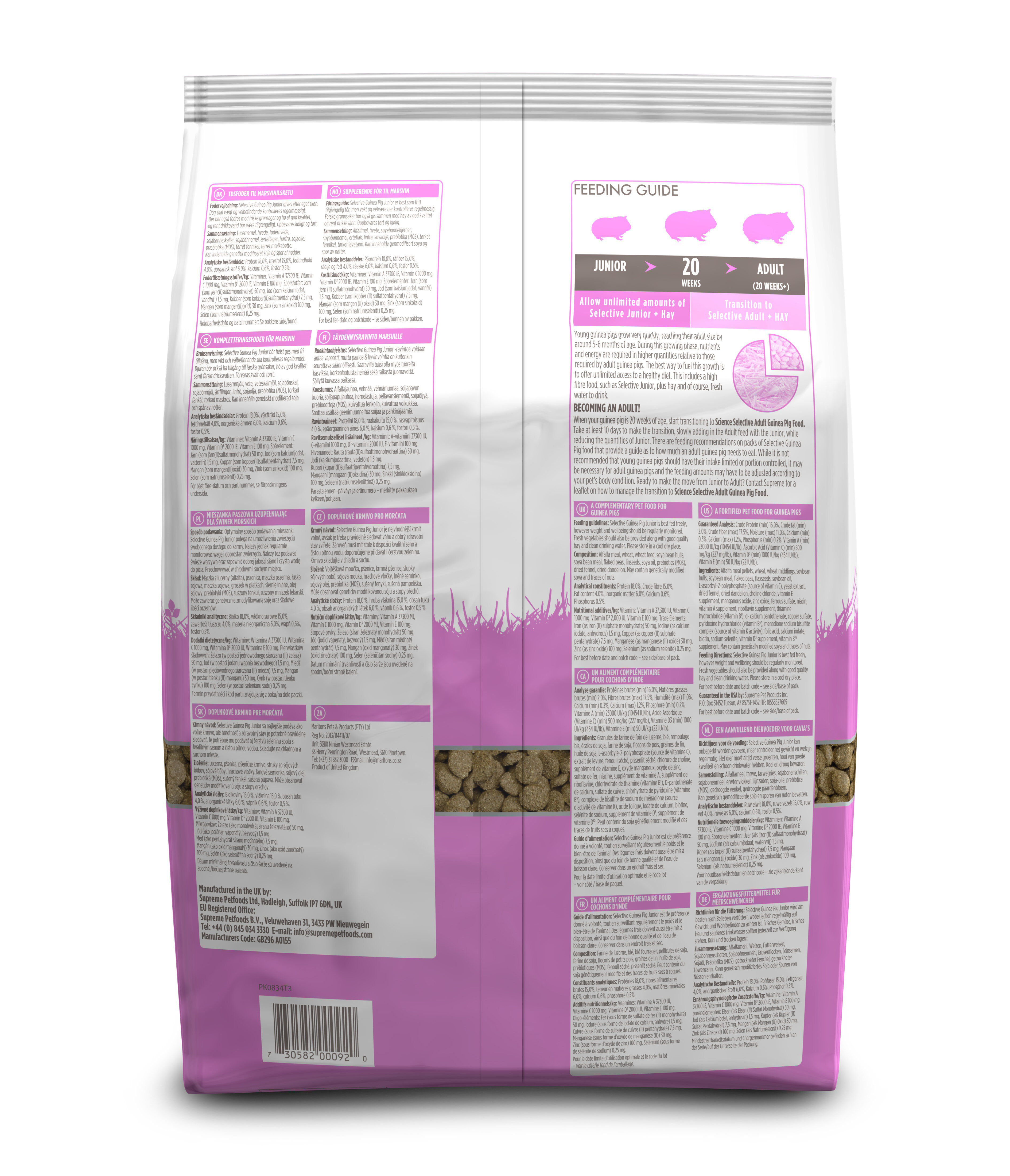 Supreme Science - Aliment Selective Junior pour Cochon d'Inde - 1,5Kg Image num&eacute;ro 4