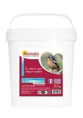 Animalis - Boules de Graisse Insectes et Fruits pour Oiseaux des Jardins - x30