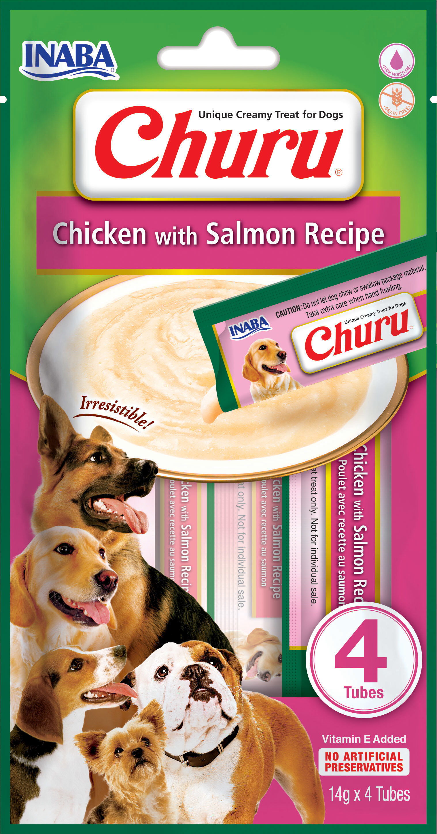 Inaba - Friandises Churu Recette au Poulet et Saumon pour Chiens - 4x14g Image num&eacute;ro 1