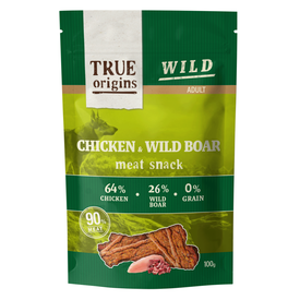 True Origins Wild - Friandises Jerky Poulet et Sanglier pour Chien Adulte - 100g