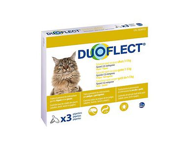 Duoflect - Pipettes Antiparasitaire de 1 à 5Kg pour Chat - x3