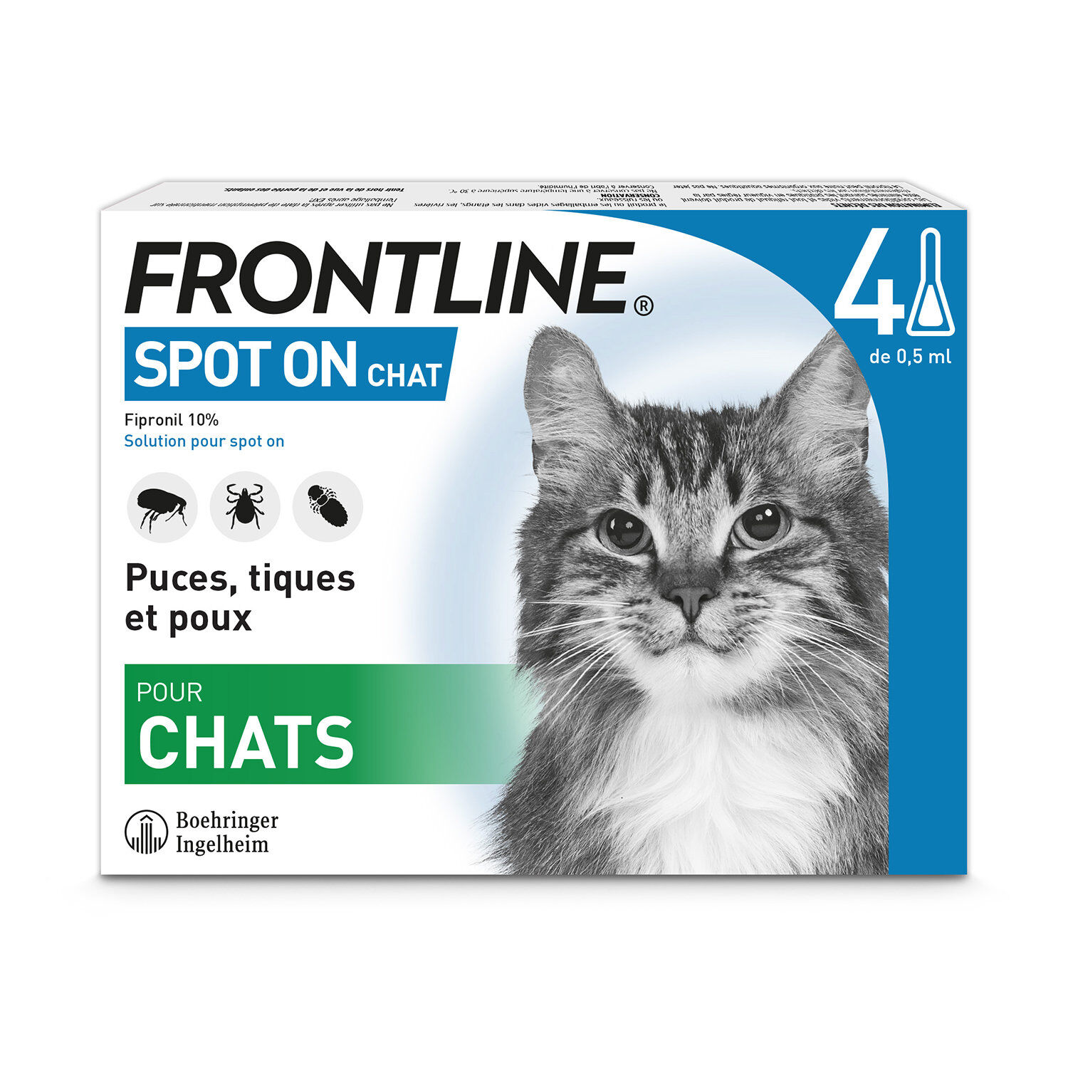 Frontline - Pipettes Antiparasitaires Traitement Pr&eacute;vention pour Chat - 4x0,5ml Image num&eacute;ro 1