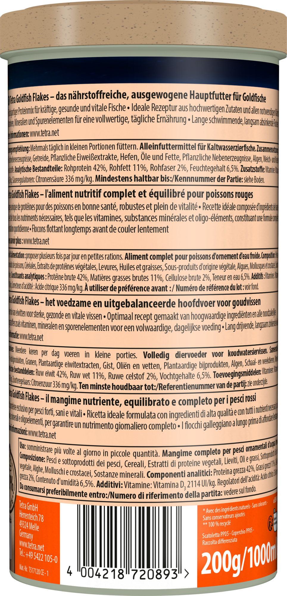 Tetra - Aliment Complet Goldfish en Flocons pour Poissons Rouges - 1L Image num&eacute;ro 4