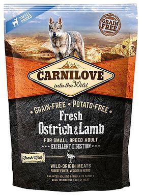 Carnilove - Croquettes ADULTE SMALL DIGESTION AUTRUCHE & AGNEAU - 1,5 KG