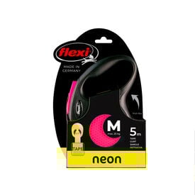 Flexi - Laisse Enrouleur Neon Sangle Rose - M/5m