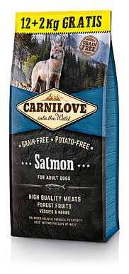 Carnilove - Croquettes Adulte au Saumon pour Chien - 12+2Kg