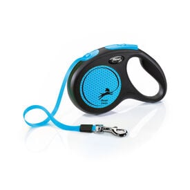 Flexi - Laisse Enrouleur Neon Sangle Bleu - S/5m