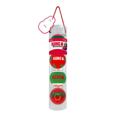 KONG - JOUET HOLIDAY OCCASIONS BALLS 4-PK M