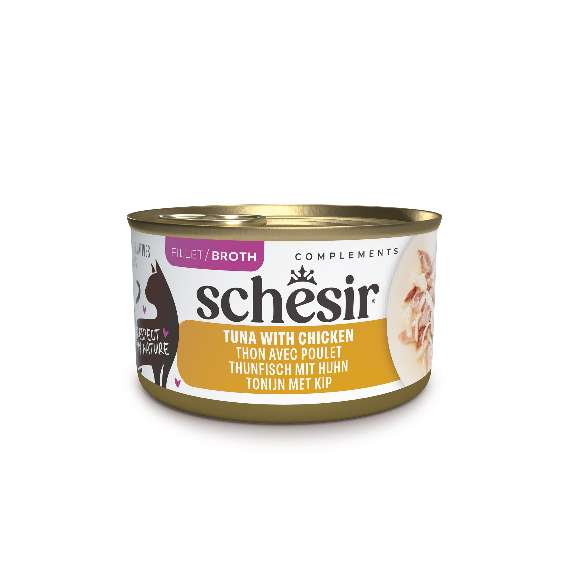 Schesir - P&acirc;t&eacute;e en Gel&eacute;e Thon et Poulet en Bouillon Pour Chats - 70g Image num&eacute;ro 1