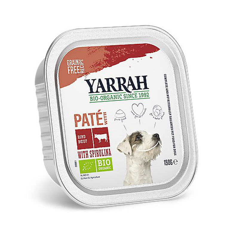 Yarrah - Pâtée Bio Sans Céréales au Bœuf pour Chiens - 150g image number null