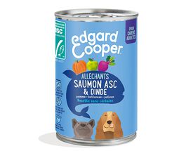 Edgard & Cooper - Boite sans Céréales Saumon et Dinde pour Chien Adulte - 400g