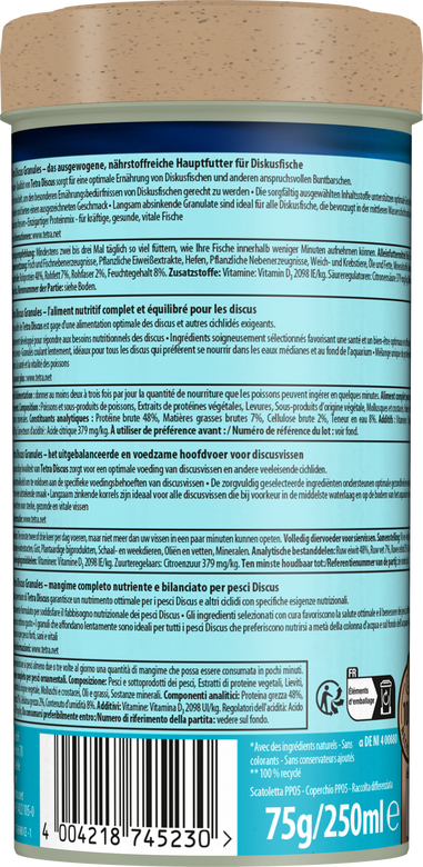 Tetra - Aliment Complet Prima Discus en Granulés pour Discus - 250ml Image numéro 4 Tetra - Aliment Complet Prima Discus en Granulés pour Discus - 250ml Image numéro 4