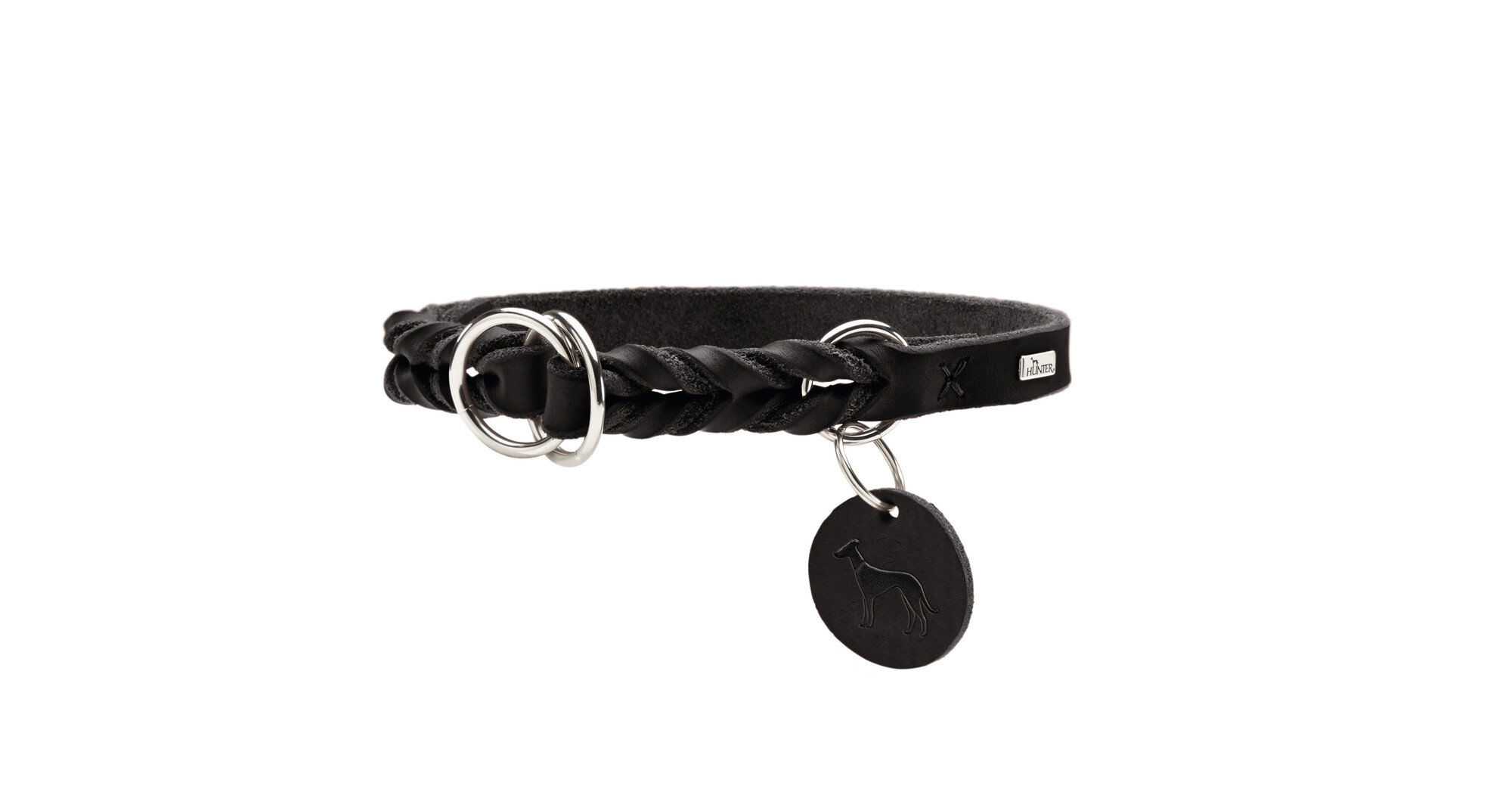 Hunter - Collier de Dressage en Cuir de B&oelig;uf Noir pour Chiens - 35/M Image num&eacute;ro 1