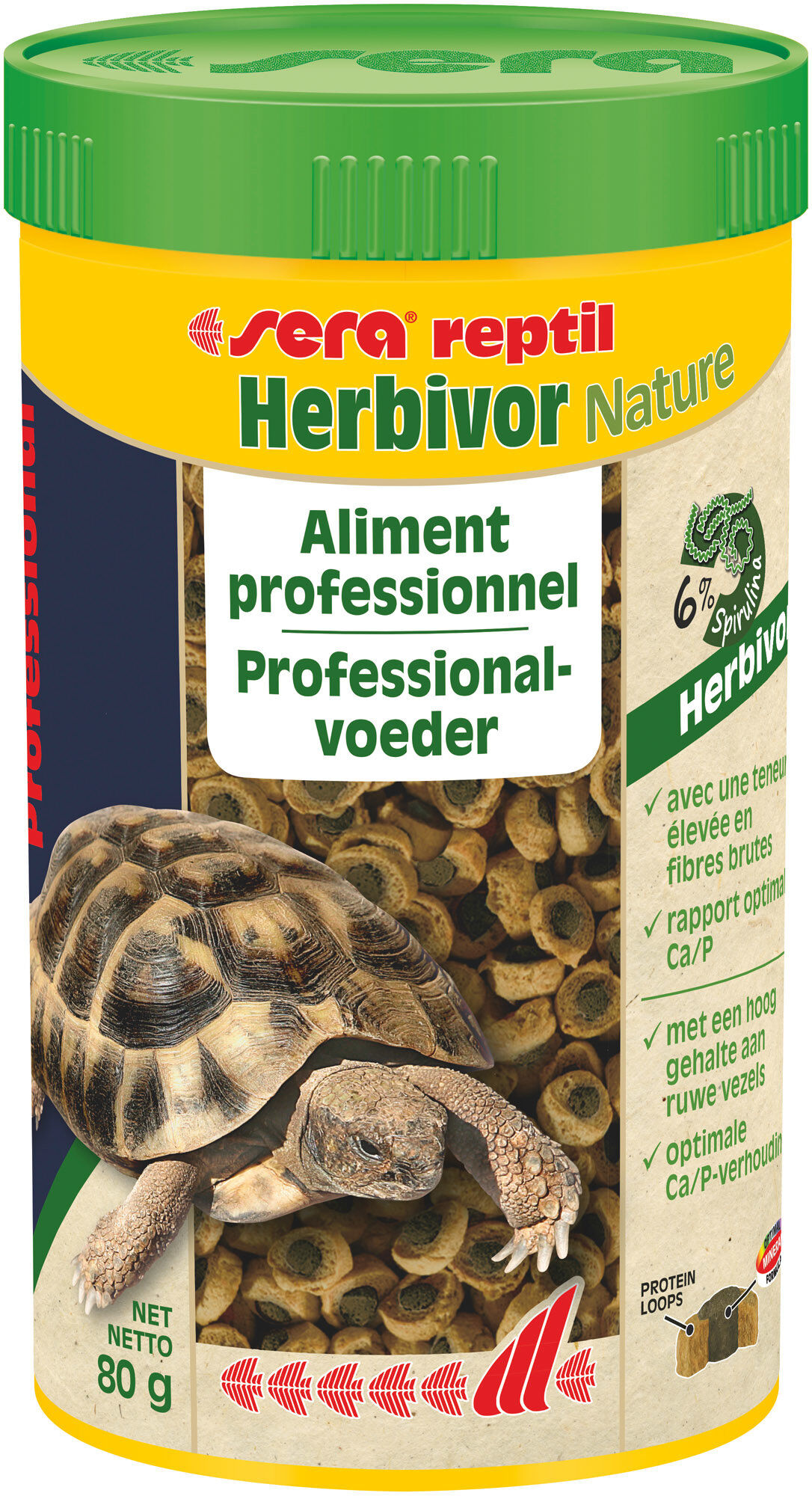 Sera - Aliments Professional Herbivor pour Reptiles Herbivores - 80g Image num&eacute;ro 1