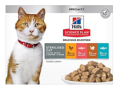 Hill's Science Plan - Bouchées en Sauce pour Chats Adultes Stérilisés - 12x85g