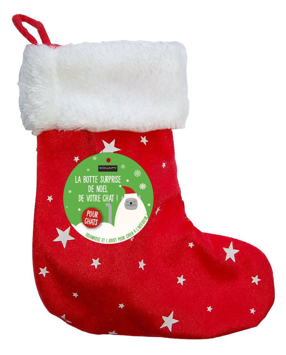 Wouapy - Botte Noel Friandise + Jouet pour Chat Image num&eacute;ro 1